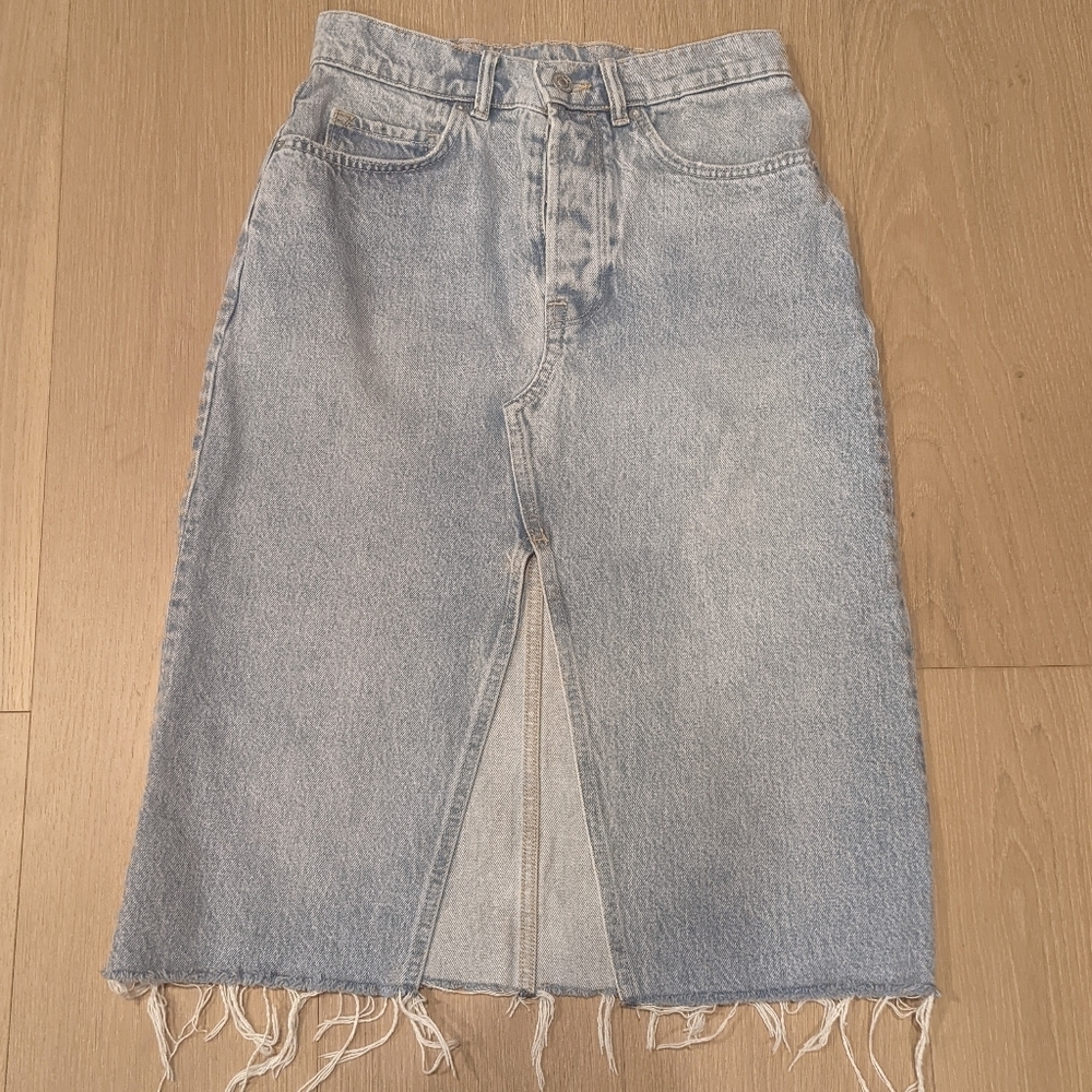 All Saints Light Blue Denim Skirt